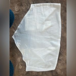 White strapless cropped tie top